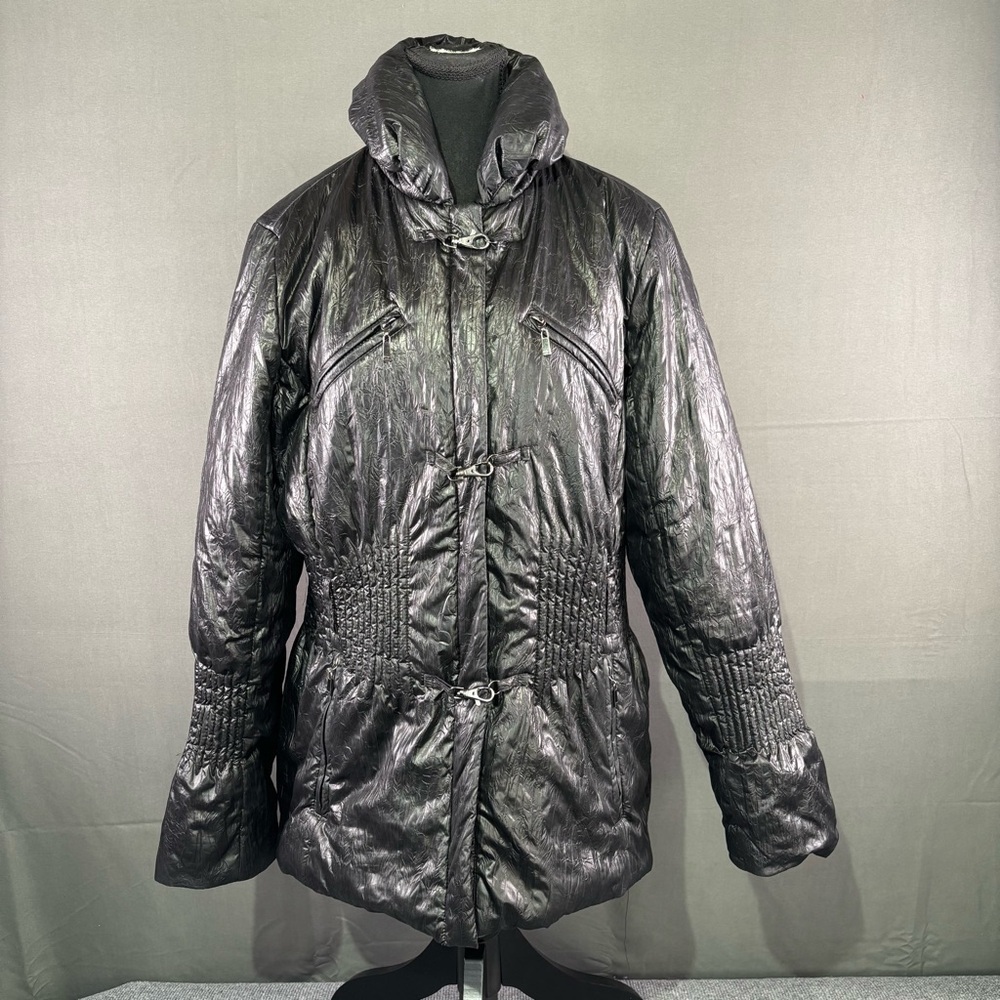 Junge Denmark Jacket Women 10 Coat Midi Quilted Parka Thermal Cozy Puffer Black